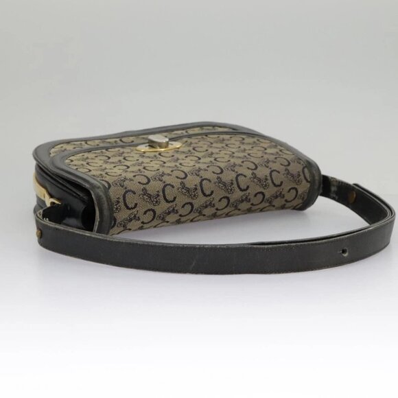 CELINE C Sulky Shoulder Bag Canvas Navy Beige - Picture 6 of 16